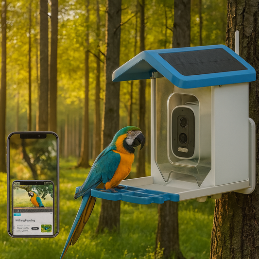 Mangeoire Intelligente 2.5K avec Caméra HD – Solaire, 4G/Wi-Fi, Vision Nocturne, IP66
