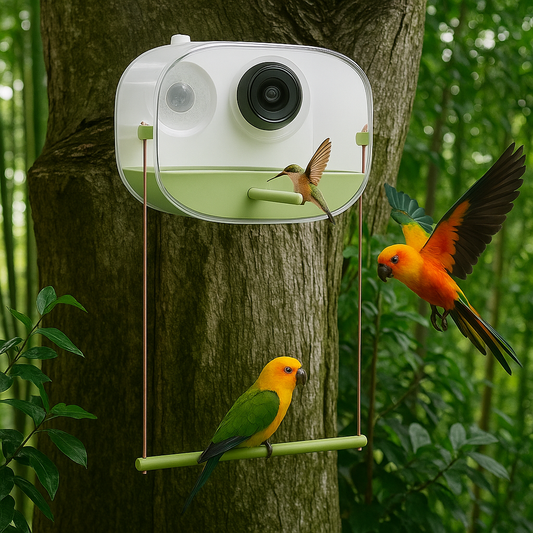 Mangeoire à Oiseaux avec Caméra d’Observation – Ventouse, Grande Capacité, Pour Perruches et Colibris