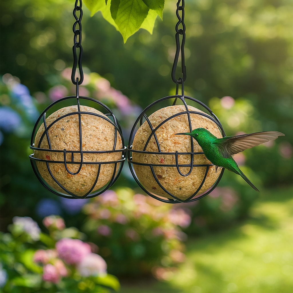Mangeoire à boules de graisse pour oiseaux – Modèle suspendu