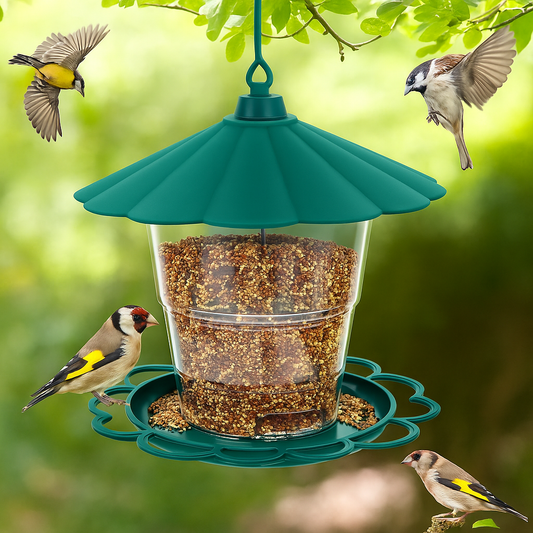 Mangeoire Pour Oiseaux Pour L'Extérieur, Outil D'Alimentation Automatique Suspendu, Mangeoire Pour Oiseaux, Support Distributeur À Trous Multiples, Contai Alimentaire H9P7