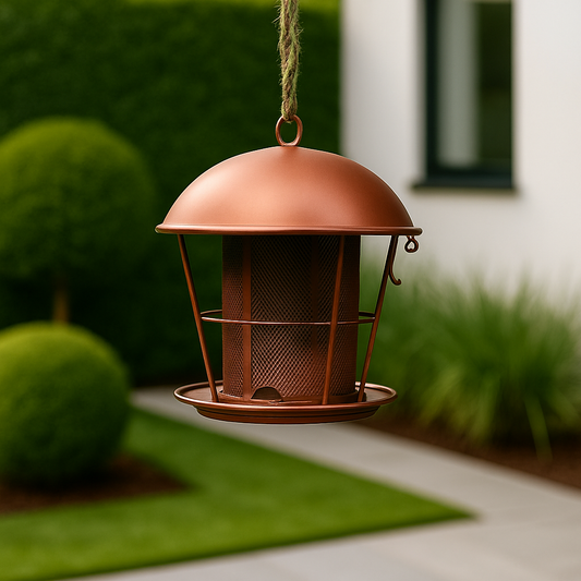 Mangeoire À Oiseaux En Forme De Dôme En Métal Pour L'Extérieur, Décoration De Jardin Suspendue En Fer Forgé, Fournitures Quotidiennes Imperméables Et Antirouille Pour Oiseaux Sauvages