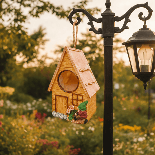Nichoir décoratif suspendu en résine pour oiseaux – Abri extérieur pour jardin