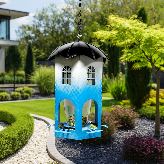 Mangeoire à Oiseaux en Métal Suspendue – Design Maison, Résistante aux Intempéries