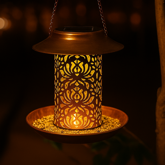 Solar Bird Feeder Garden Night Light for Outdoors House Hanging Garden Backyard Decoration for Feeding Cardinals Wild Bird