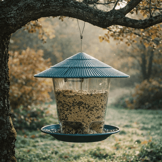 Mangeoire à oiseaux transparente suspendue pour jardin
