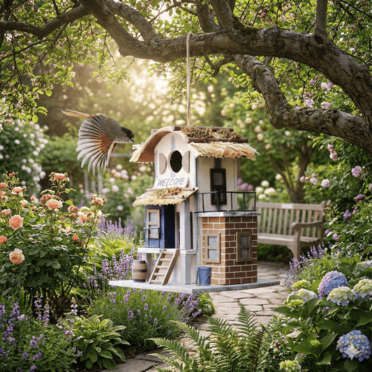 Nichoir Villa en Bois – Grand Abri Décoratif pour Oiseaux