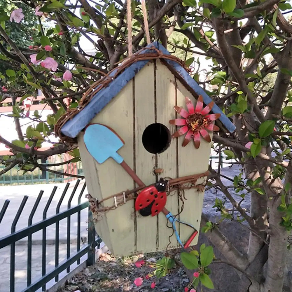 Maison À Oiseaux, Nouveau Style, Peinture De Cage À Oiseaux, Jardin Extérieur Suspendu, Chalet, Nid D'Alimentation, Artisanat, Fournitures De Jardin, Produits, 2021