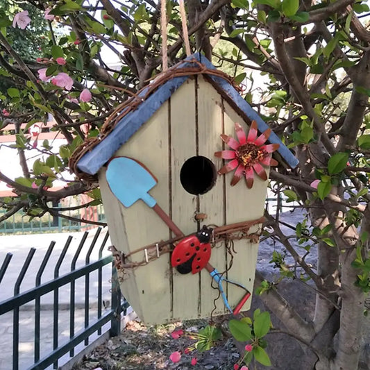 Maison À Oiseaux, Nouveau Style, Peinture De Cage À Oiseaux, Jardin Extérieur Suspendu, Chalet, Nid D'Alimentation, Artisanat, Fournitures De Jardin, Produits, 2021