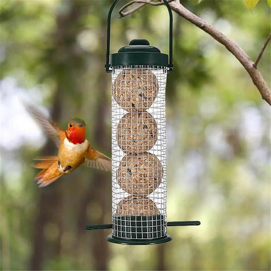 Mangeoire D'Extérieur Pour Oiseaux, Distributeur De Nourriture, Distributeur De Boules De Graisse, Porte-Boulettes, Porte-Chaussons