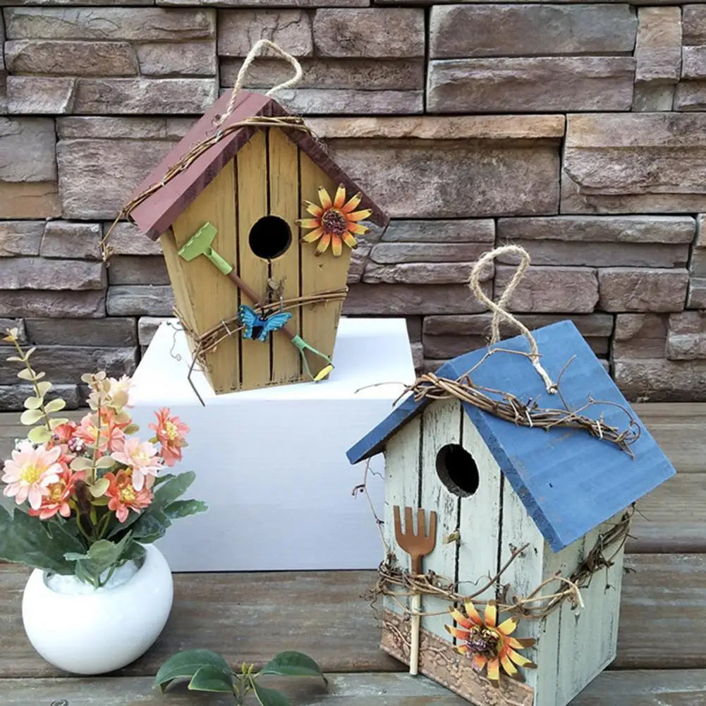 Maison À Oiseaux, Nouveau Style, Peinture De Cage À Oiseaux, Jardin Extérieur Suspendu, Chalet, Nid D'Alimentation, Artisanat, Fournitures De Jardin, Produits, 2021