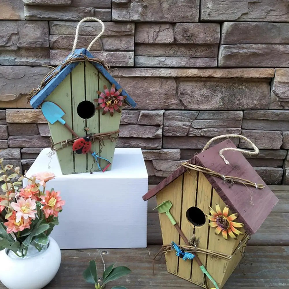 Maison À Oiseaux, Nouveau Style, Peinture De Cage À Oiseaux, Jardin Extérieur Suspendu, Chalet, Nid D'Alimentation, Artisanat, Fournitures De Jardin, Produits, 2021