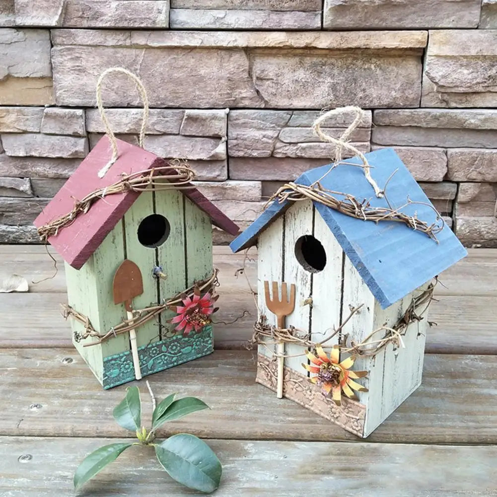 Maison À Oiseaux, Nouveau Style, Peinture De Cage À Oiseaux, Jardin Extérieur Suspendu, Chalet, Nid D'Alimentation, Artisanat, Fournitures De Jardin, Produits, 2021