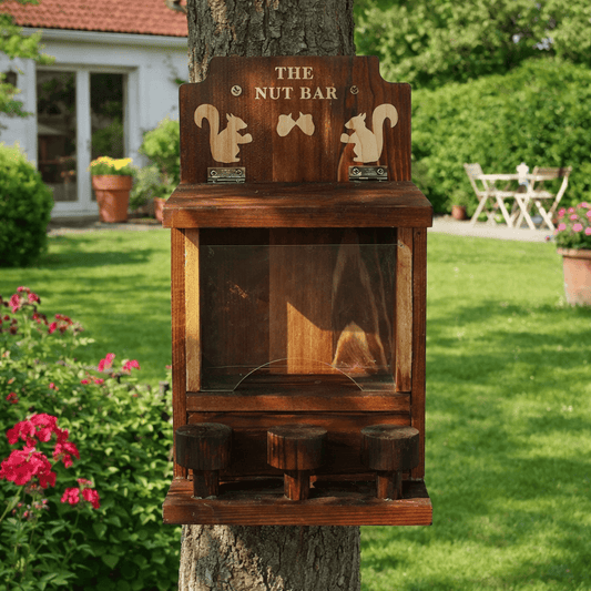 Distributeur de nourriture pour écureuils style rustique