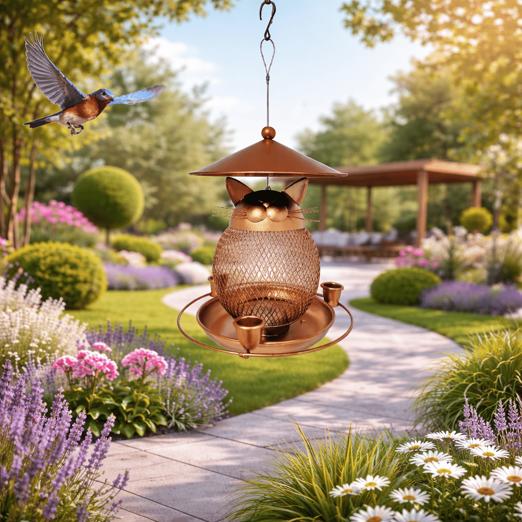 Pet Supplies Cute Bird Feeder Squirrel-Proof Hanging Parrot Feeding Station Durable Large Capacity Bird Water Bowl Hummingbirds