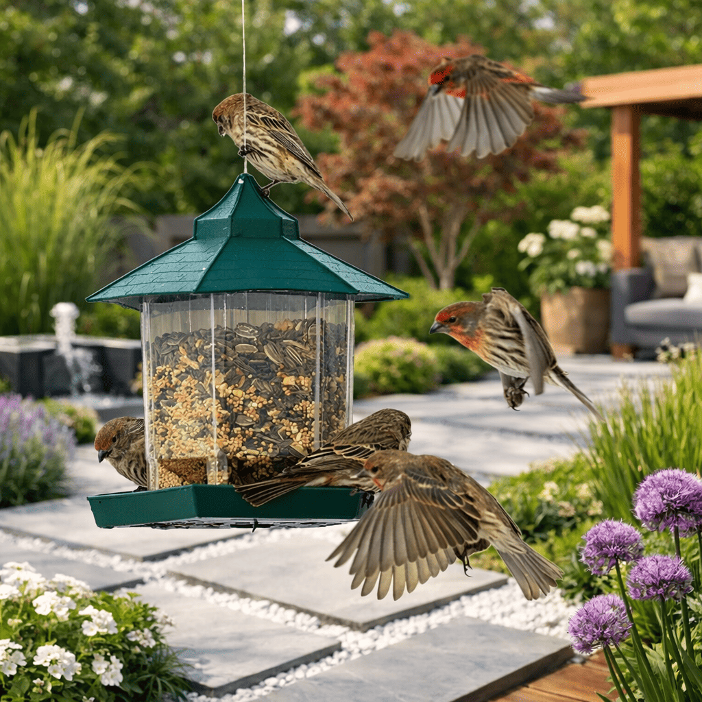 Confrontal-Mangeoire Pour Oiseaux Sauvages, Belvédère Étanche, Conteneur Extérieur Avec Ulà Suspendre, Type De Maison D'Alimentation, Décor Aves