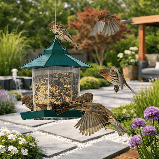 Confrontal-Mangeoire Pour Oiseaux Sauvages, Belvédère Étanche, Conteneur Extérieur Avec Ulà Suspendre, Type De Maison D'Alimentation, Décor Aves