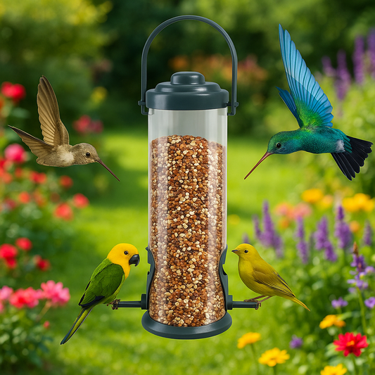 Mangeoire Pour Oiseaux Pour Animaux De Compagnie, Distributeur De Nourriture Suspendu En Plein Air, Plusieurs Trous, Mangeoire Pour Petits Oiseaux, Outil D'Alimentation Automatique Des Pieds, Fournitures Pour Oiseaux