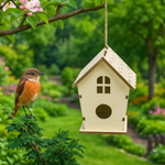 Nid De Maison D'Oiseau En Bois Naturel, Bricolage Créatif, Artisanat Fait À La Main, Boîte Simulée Décorative Pour Bluebird Finch Wren Chickadee - Vignette | Ma boutique
