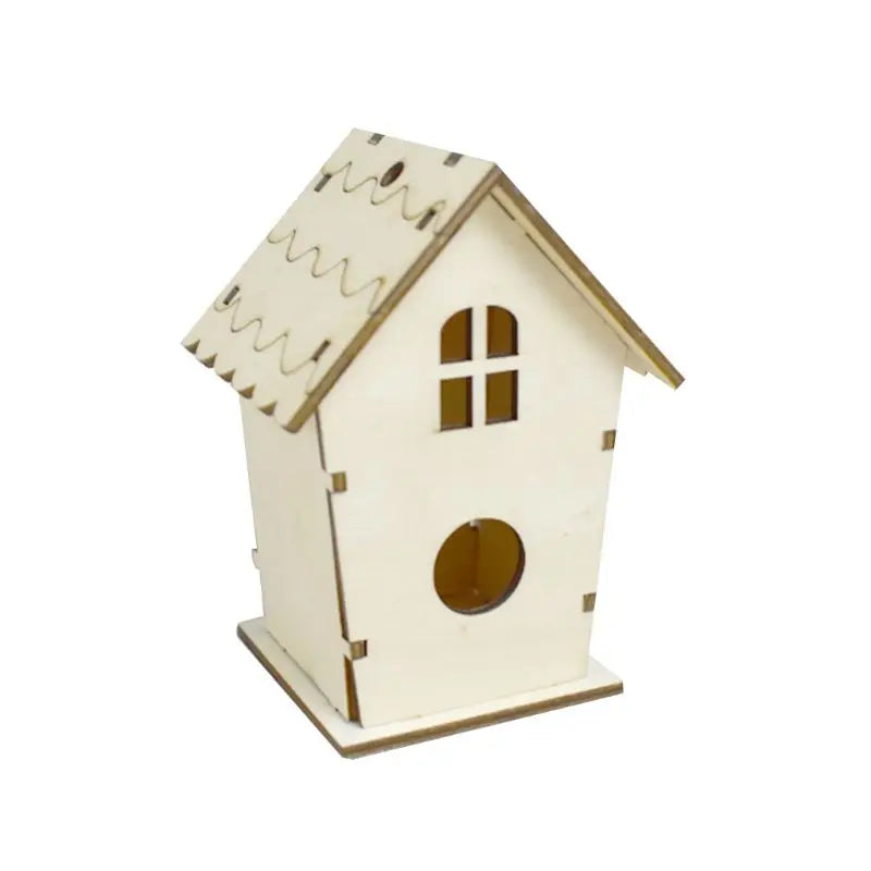 Nid De Maison D'Oiseau En Bois Naturel, Bricolage Créatif, Artisanat Fait À La Main, Boîte Simulée Décorative Pour Bluebird Finch Wren Chickadee