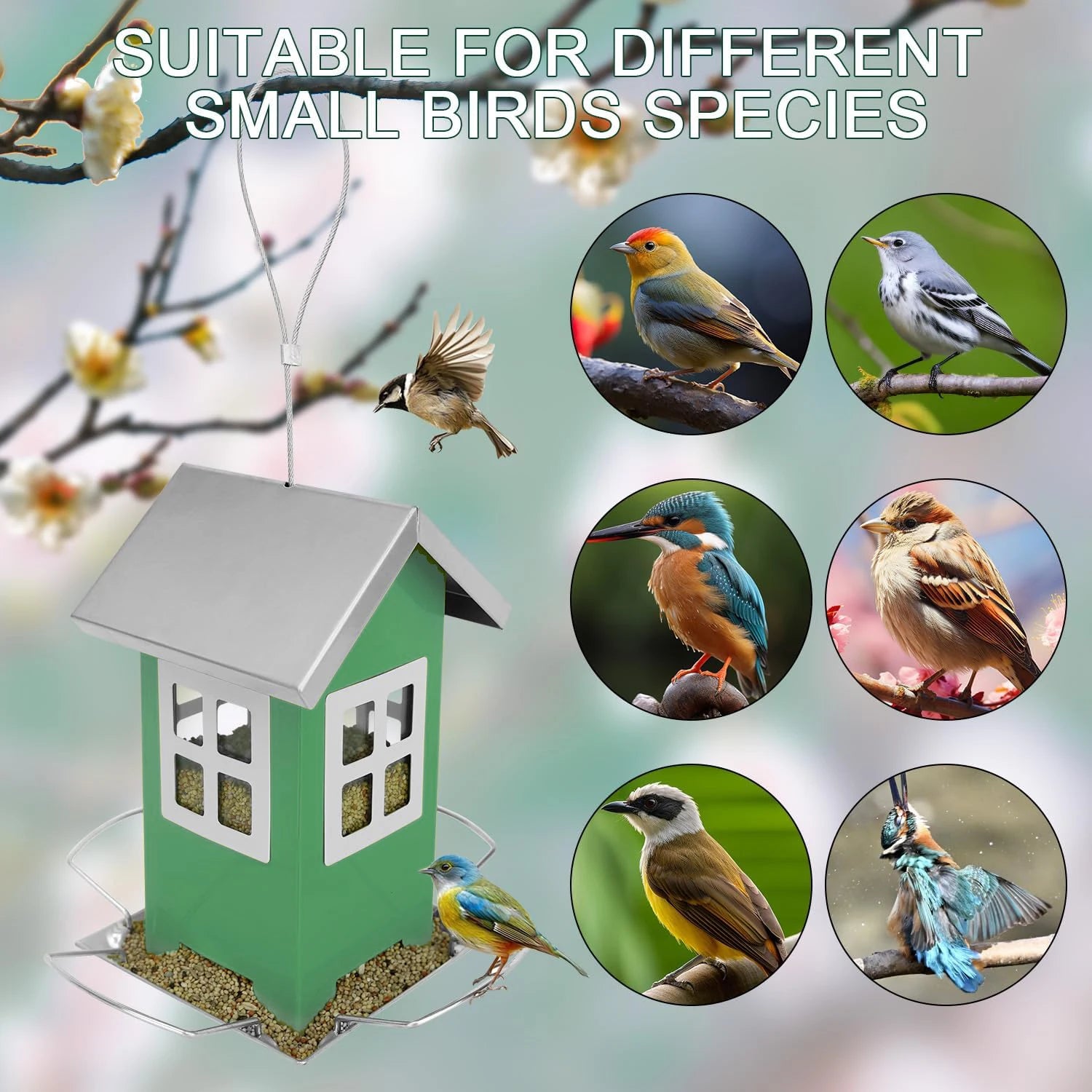 Bird Feeding Device Squirrel Hanging Standing Outdoor Courtyard Garden Bird Feeding House Type Suction Feeding Device Creat