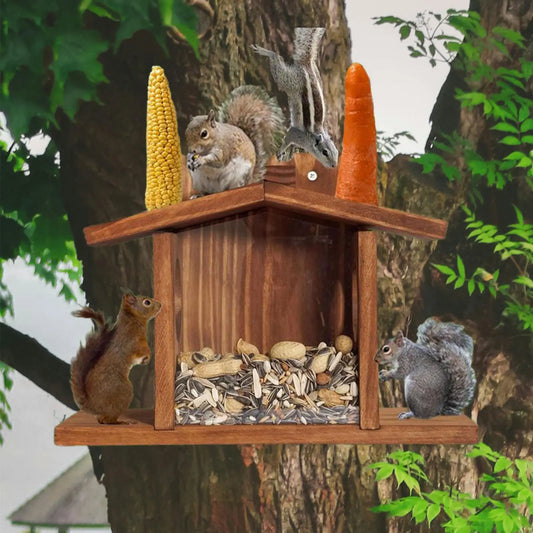 Mangeoire Slaura En Bois, Boîte D'Alimentation Pour Jardin D'Arrière-Cour, Maison Extérieure