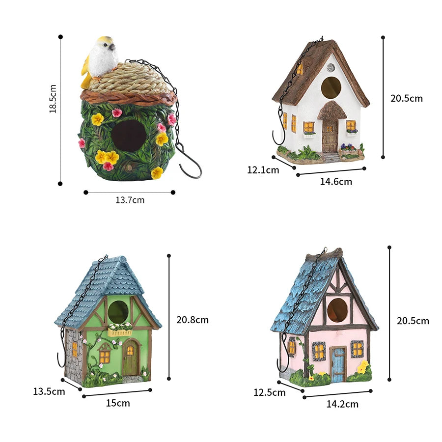 Casier À Oiseaux En Résine Pour L'Extérieur – Cabine De Décoration De Jardin Suspendue, Cadeau Parfait Pour Les Amateurs D'Oiseaux Et Les Petits Oiseaux