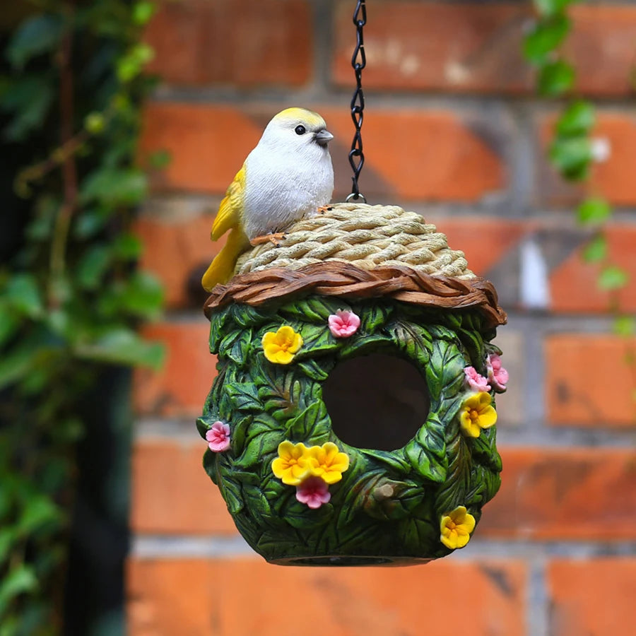 Casier À Oiseaux En Résine Pour L'Extérieur – Cabine De Décoration De Jardin Suspendue, Cadeau Parfait Pour Les Amateurs D'Oiseaux Et Les Petits Oiseaux