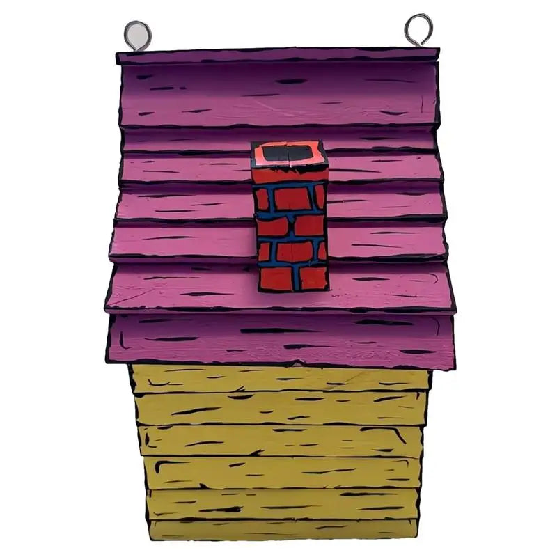 Nichoir À Oiseaux En Bois Fait À La Main, Whoville, Décoratif, Grandes Maisons À Oiseaux Bleues, Nids Pour L'Extérieur Avec Poteau Suspendu