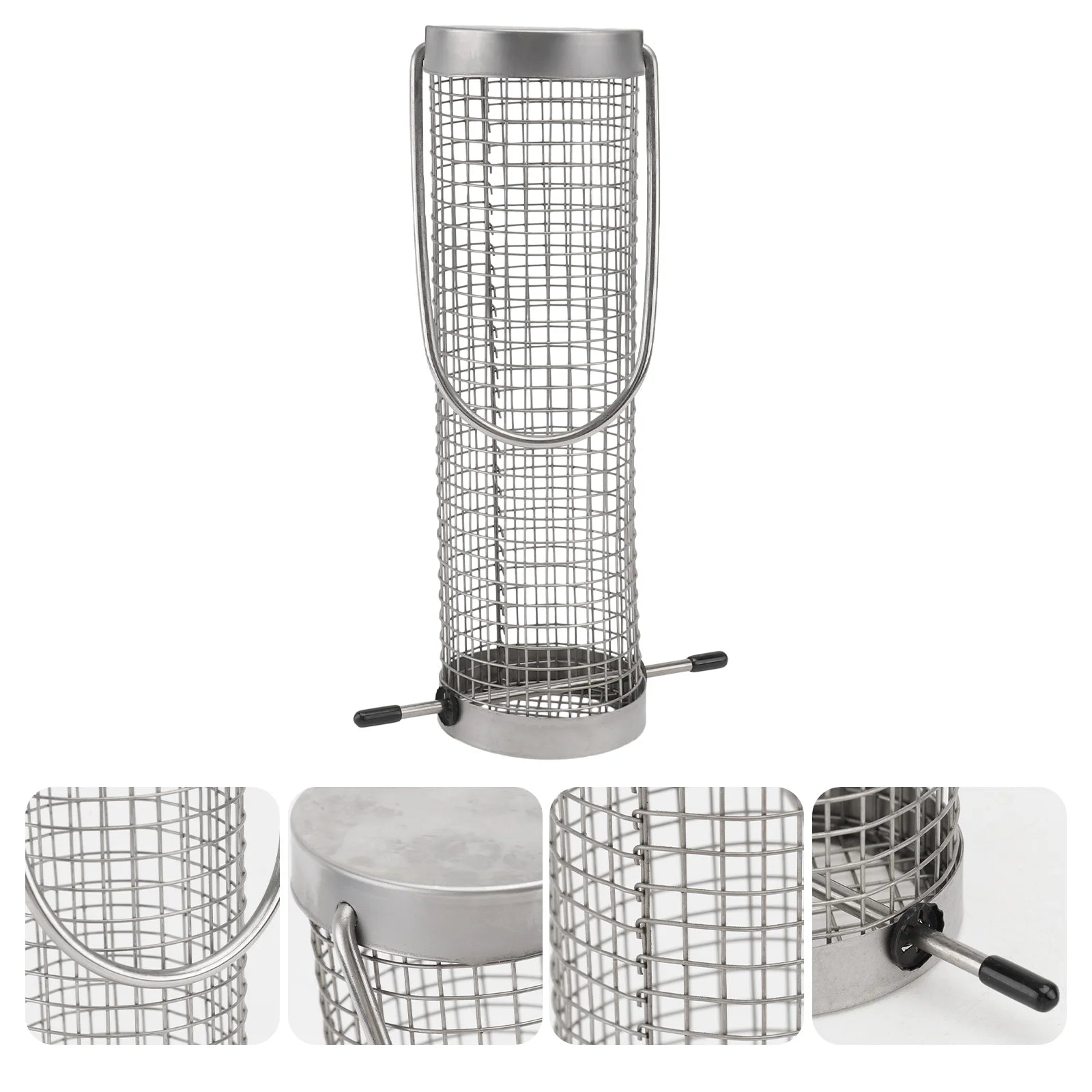 Mangeoire À Oiseaux Suspendue En Acier Inoxydable, Taille Compacte, Recharge Facile, Appareil D'Alimentation Pour Oiseaux, Mangeoire Pour Oiseaux, Récipient De Nourriture Pour Oiseaux