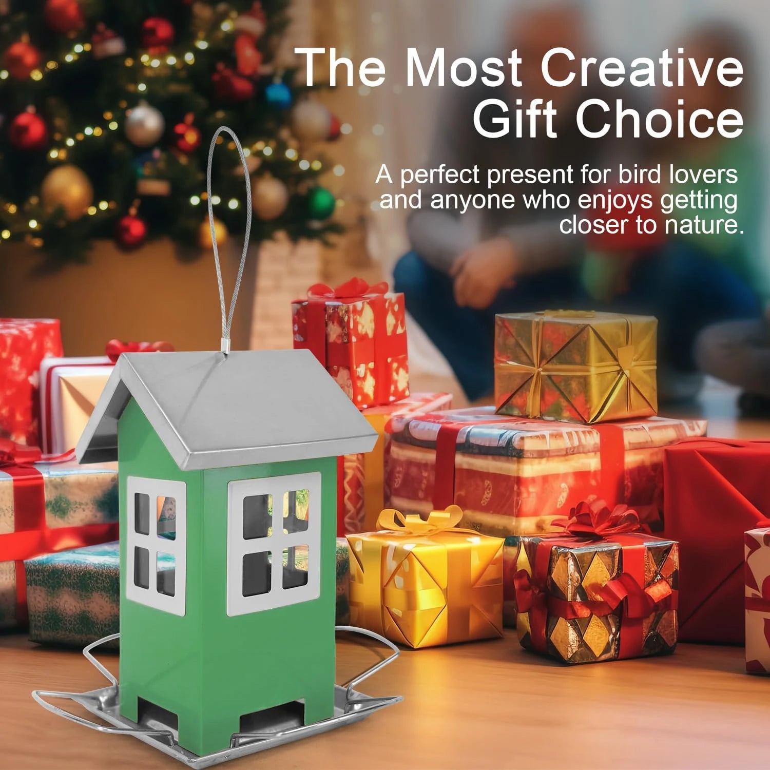 Bird Feeding Device Squirrel Hanging Standing Outdoor Courtyard Garden Bird Feeding House Type Suction Feeding Device Creat