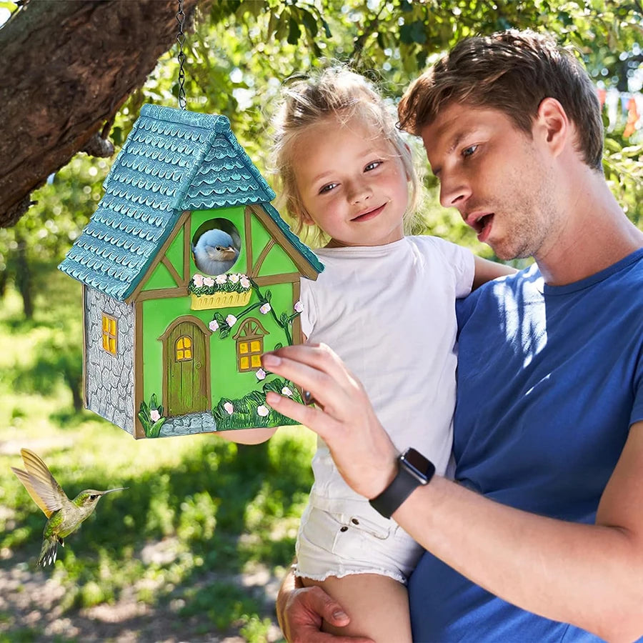 Casier À Oiseaux En Résine Pour L'Extérieur – Cabine De Décoration De Jardin Suspendue, Cadeau Parfait Pour Les Amateurs D'Oiseaux Et Les Petits Oiseaux