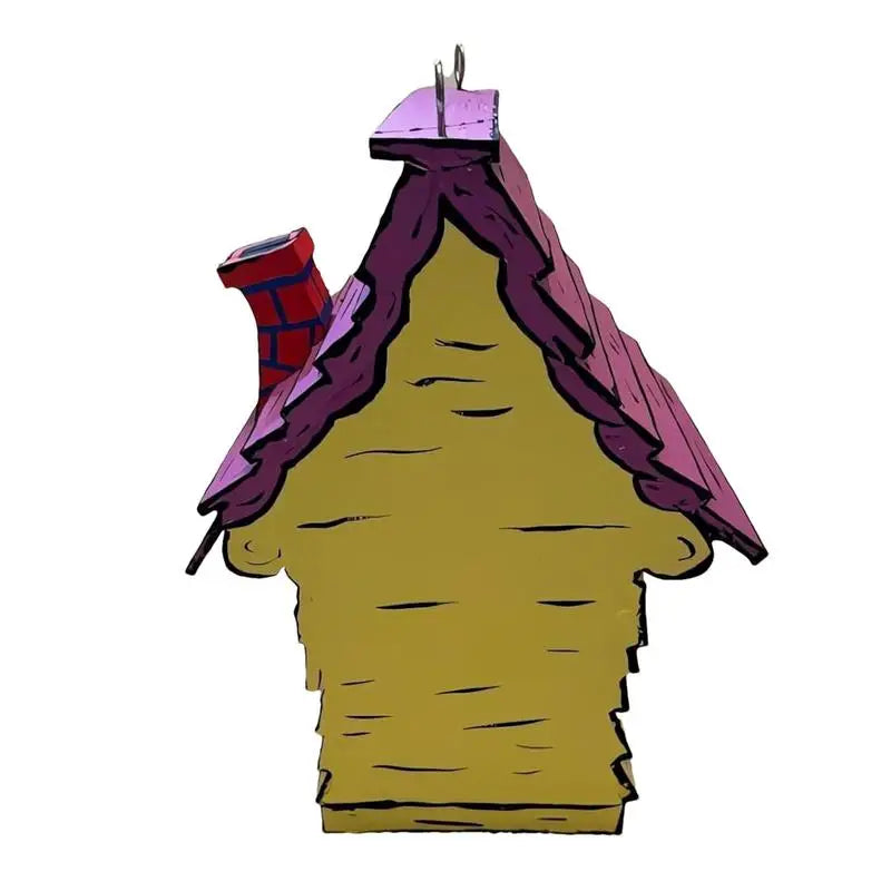Nichoir À Oiseaux En Bois Fait À La Main, Whoville, Décoratif, Grandes Maisons À Oiseaux Bleues, Nids Pour L'Extérieur Avec Poteau Suspendu