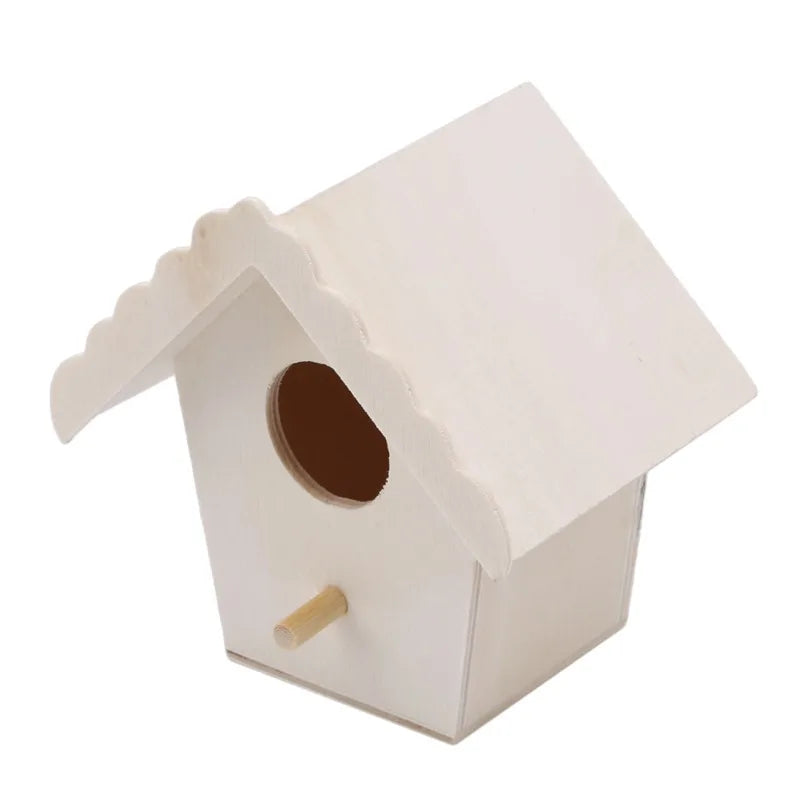 Mini Cage À Oiseaux En Bois Suspendue En Plein Air, Boîte De Jardin, Décoration De Cour De Maison, Produits Pour Oiseaux, Nid De Perroquet En Bois