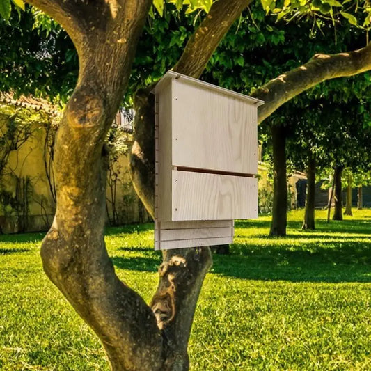 Maison D'Habitat De Chauve-Souris Extérieure, Abri De Chauve-Souris En Bois, Nid De Chauve-Souris En Bois Réutilisable Pour Hibernation, Boîte De Chauve-Souris, Décor En Bois Pour Jardin