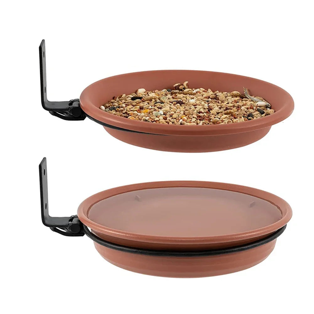 Plateaux D'Alimentation Pour Oiseaux Montés Sur Arbre, Mangeoires Multifonctionnelles Pliables, Balustrade De Balcon De Jardin, Bain D'Oiseaux, Spa Mural, 2 Couches