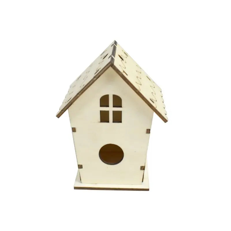 Nid De Maison D'Oiseau En Bois Naturel, Bricolage Créatif, Artisanat Fait À La Main, Boîte Simulée Décorative Pour Bluebird Finch Wren Chickadee