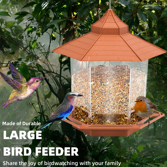 Mangeoire Automatique Pour Oiseaux Avec Plusieurs Trous, Belvédère Extérieur, Maison D'Alimentation Pour Noix, Conteneur De Nourriture Pour Oiseaux, Outil D'Alimentation