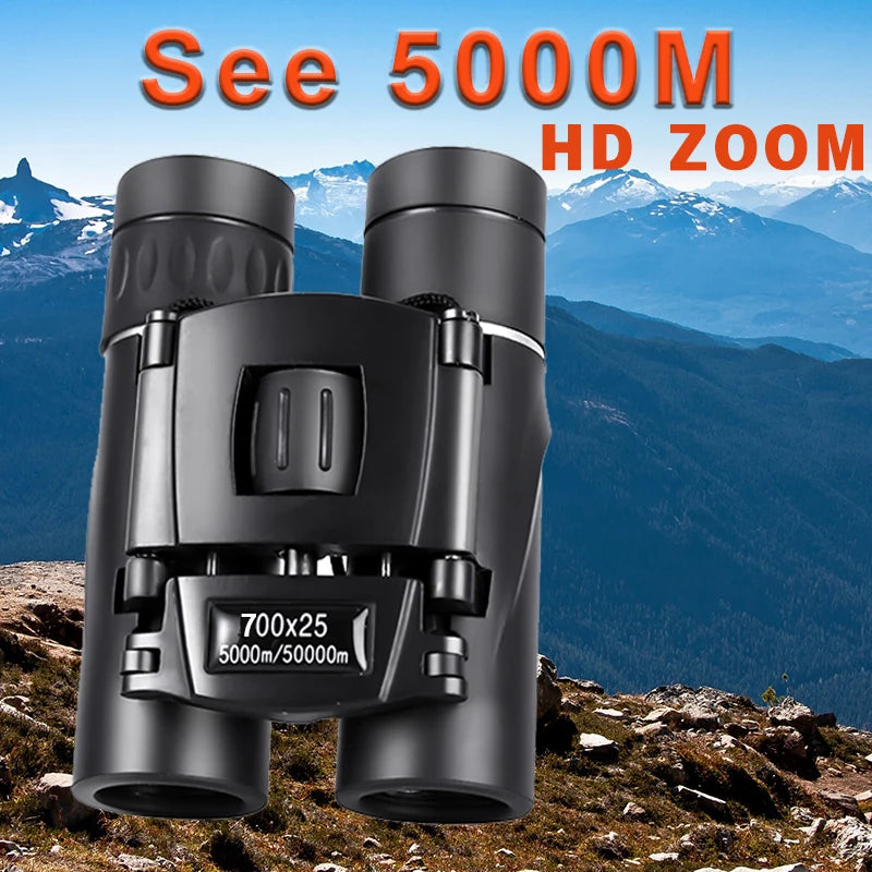 700X25 HD Zoom Portable Jumelles Puissantes Longue Portée BAK4 Télescope Jumelles Pliant FMC Jumelles Pour La Chasse Camping Voyage