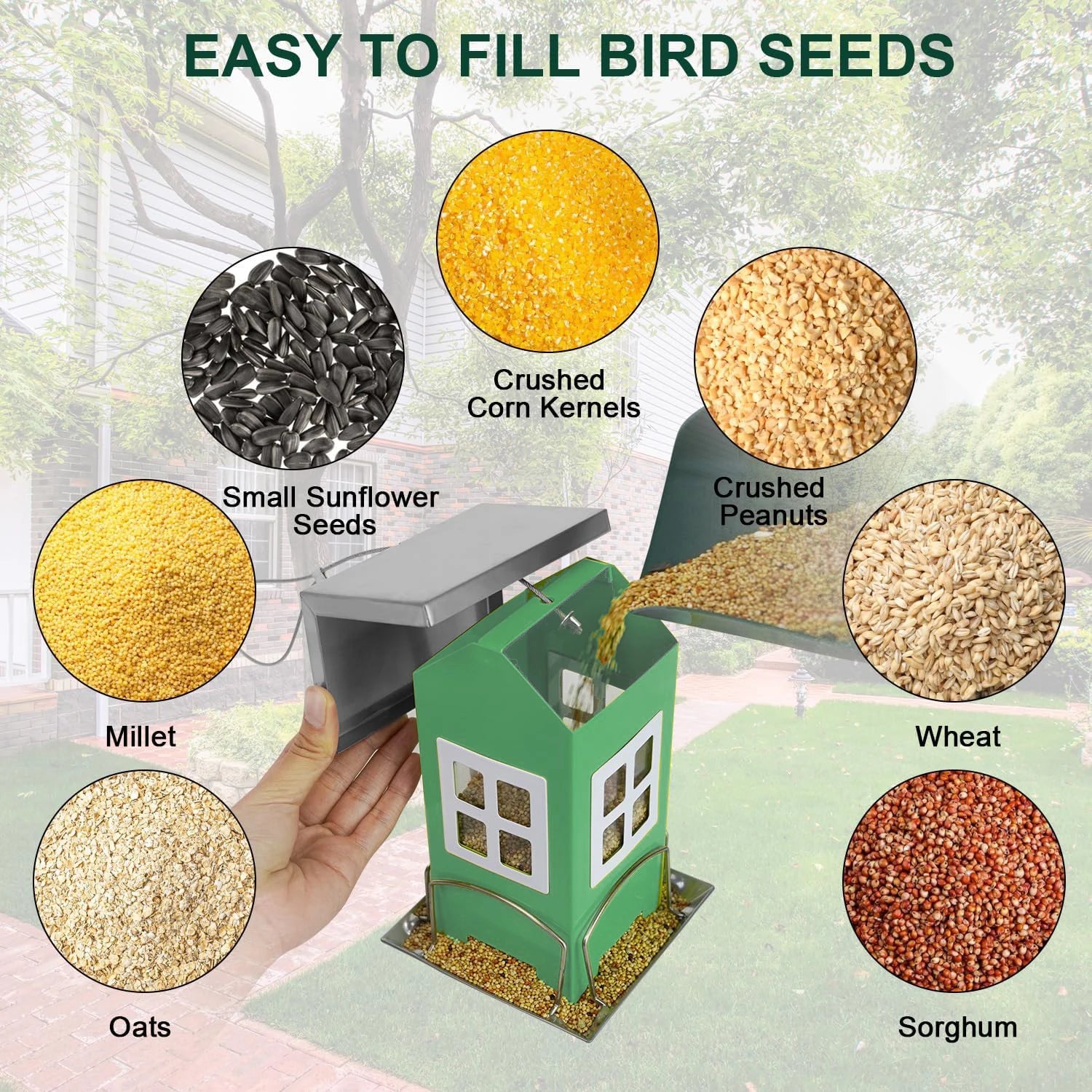 Bird Feeding Device Squirrel Hanging Standing Outdoor Courtyard Garden Bird Feeding House Type Suction Feeding Device Creat