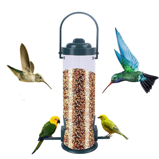 Mangeoire Pour Oiseaux Pour Animaux De Compagnie, Distributeur De Nourriture Suspendu En Plein Air, Plusieurs Trous, Mangeoire Pour Petits Oiseaux, Outil D'Alimentation Automatique Des Pieds, Fournitures Pour Oiseaux
