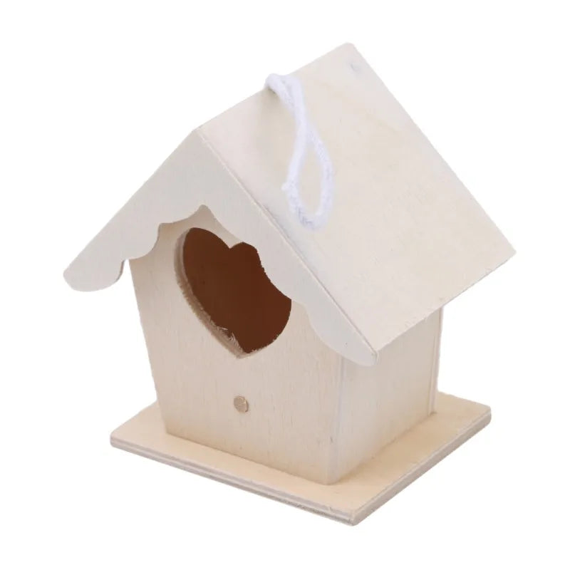 Mini Cage À Oiseaux En Bois Suspendue En Plein Air, Boîte De Jardin, Décoration De Cour De Maison, Produits Pour Oiseaux, Nid De Perroquet En Bois