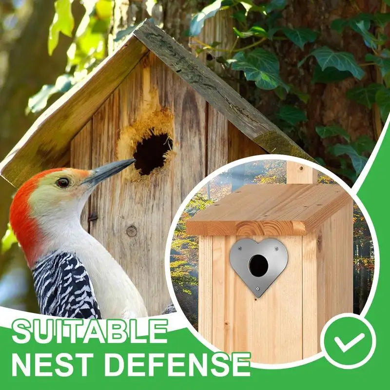 Boîte De Nidification Pour Oiseaux, Protection Des Trous, Boîte De Nidification Pour Oiseaux, Protection Des Trous D'Entrée, Protection Du Pic, Panneau D'Entrée De Vol Avec Montage