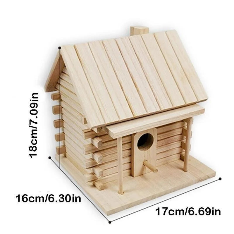 Décoration Extérieure Bois Oiseaux Nid Boîte Bricolage Perroquet Calopsittes Hirondelles Nid Extérieur Toit En Bois Maison D'Oiseau Suspendus Cage À Oiseaux