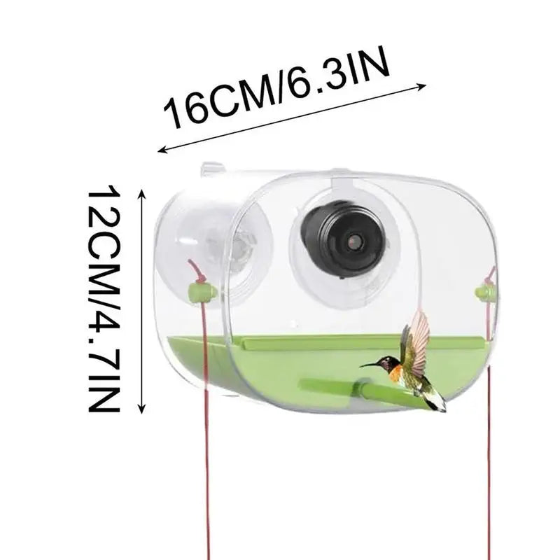 Mangeoire Pour Oiseaux Avec Caméra D'Observation, Ventouse Vidéo, Mangeoire Multifonctionnelle Pour Colibris, Fournitures D'Alimentation Pour Animaux De Compagnie Pour Perruches Conures