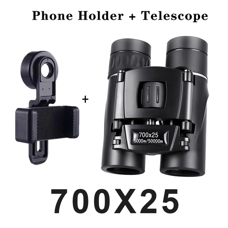 700X25 HD Zoom Portable Jumelles Puissantes Longue Portée BAK4 Télescope Jumelles Pliant FMC Jumelles Pour La Chasse Camping Voyage