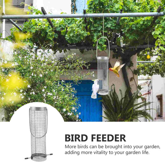 Mangeoire À Oiseaux Suspendue En Acier Inoxydable, Taille Compacte, Recharge Facile, Appareil D'Alimentation Pour Oiseaux, Mangeoire Pour Oiseaux, Récipient De Nourriture Pour Oiseaux