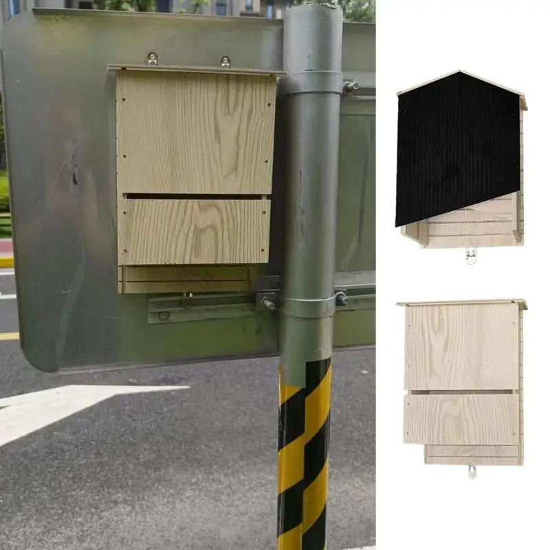 Maison D'Habitat De Chauve-Souris Extérieure, Abri De Chauve-Souris En Bois, Nid De Chauve-Souris En Bois Réutilisable Pour Hibernation, Boîte De Chauve-Souris, Décor En Bois Pour Jardin