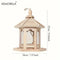 KEMORELA Mangeoire À Oiseaux En Bois Maison 1 Pièces Extérieur Décoratif Tissé Suspendu Maisons À Oiseaux Animal De Compagnie Chambre Cage Système D'Alimentation En Eau