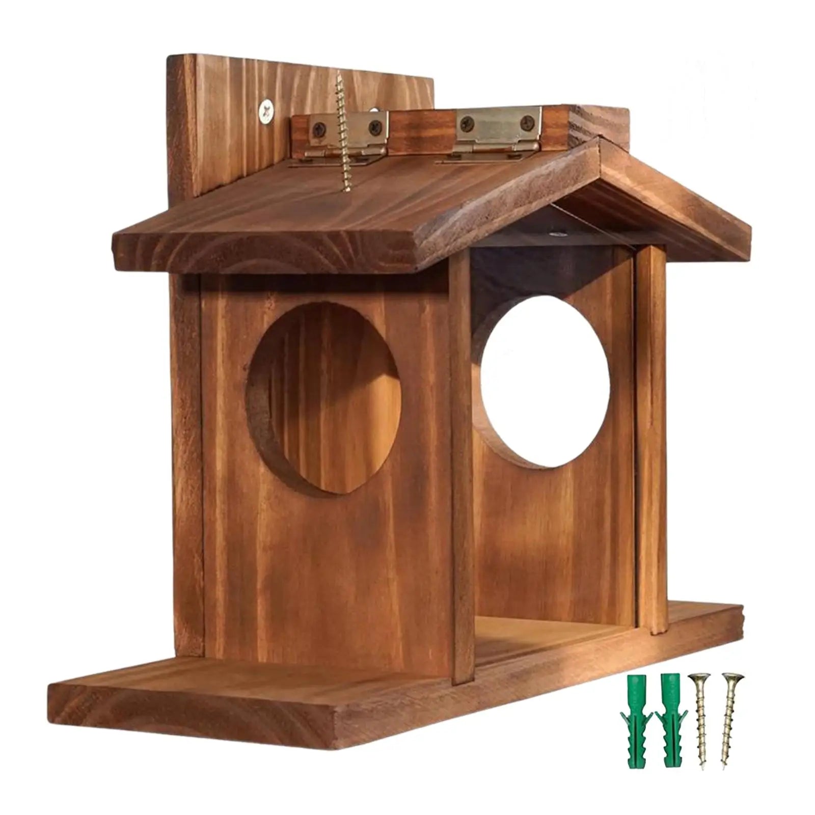 Mangeoire Slaura En Bois, Boîte D'Alimentation Pour Jardin D'Arrière-Cour, Maison Extérieure