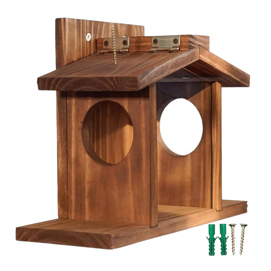 Mangeoire Slaura En Bois, Boîte D'Alimentation Pour Jardin D'Arrière-Cour, Maison Extérieure